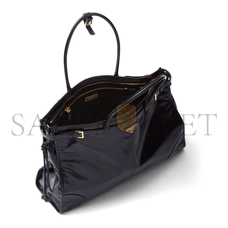 Pra*a bonnie extra large leather handbag 1ba439 (42*30*12cm)